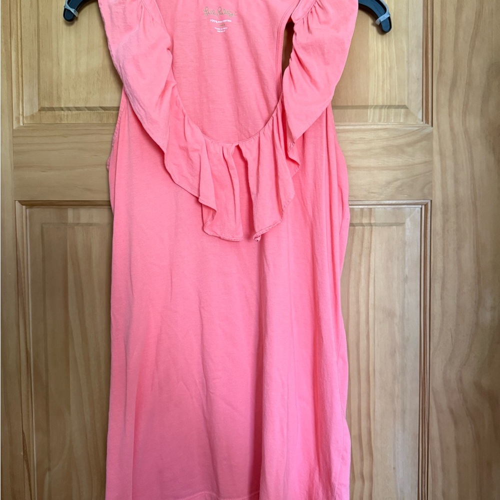EUC Lilly Pulitzer Pink Ruffled top